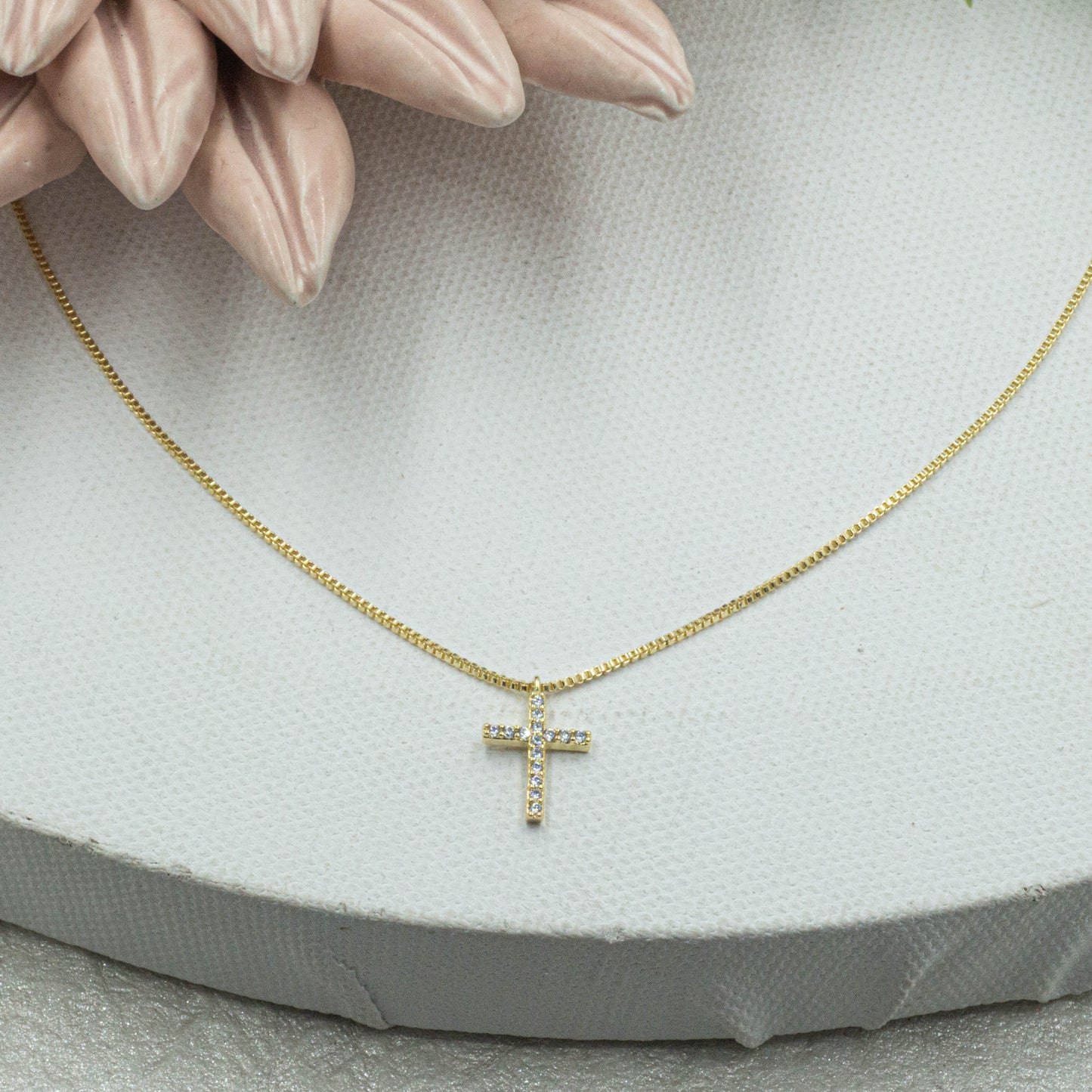 Dainty Cz Cross Necklace