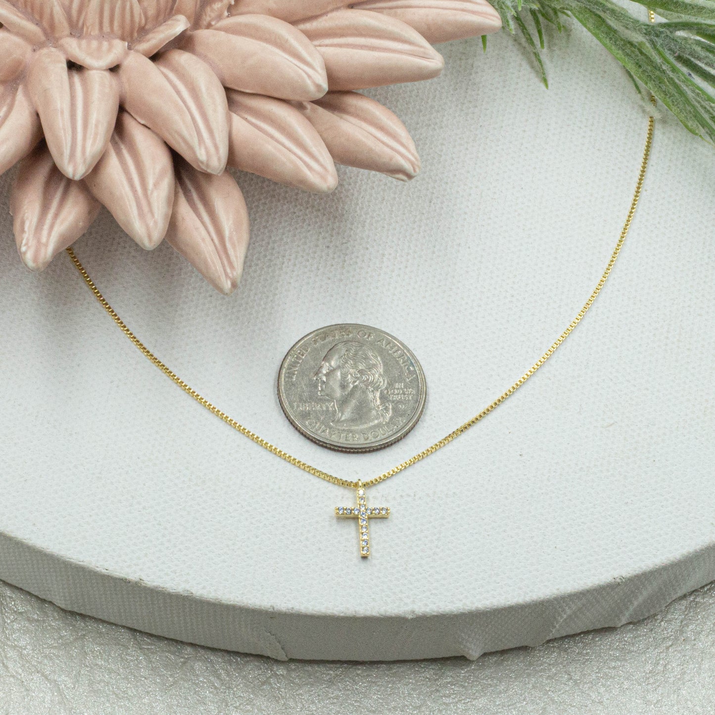 Dainty Cz Cross Necklace