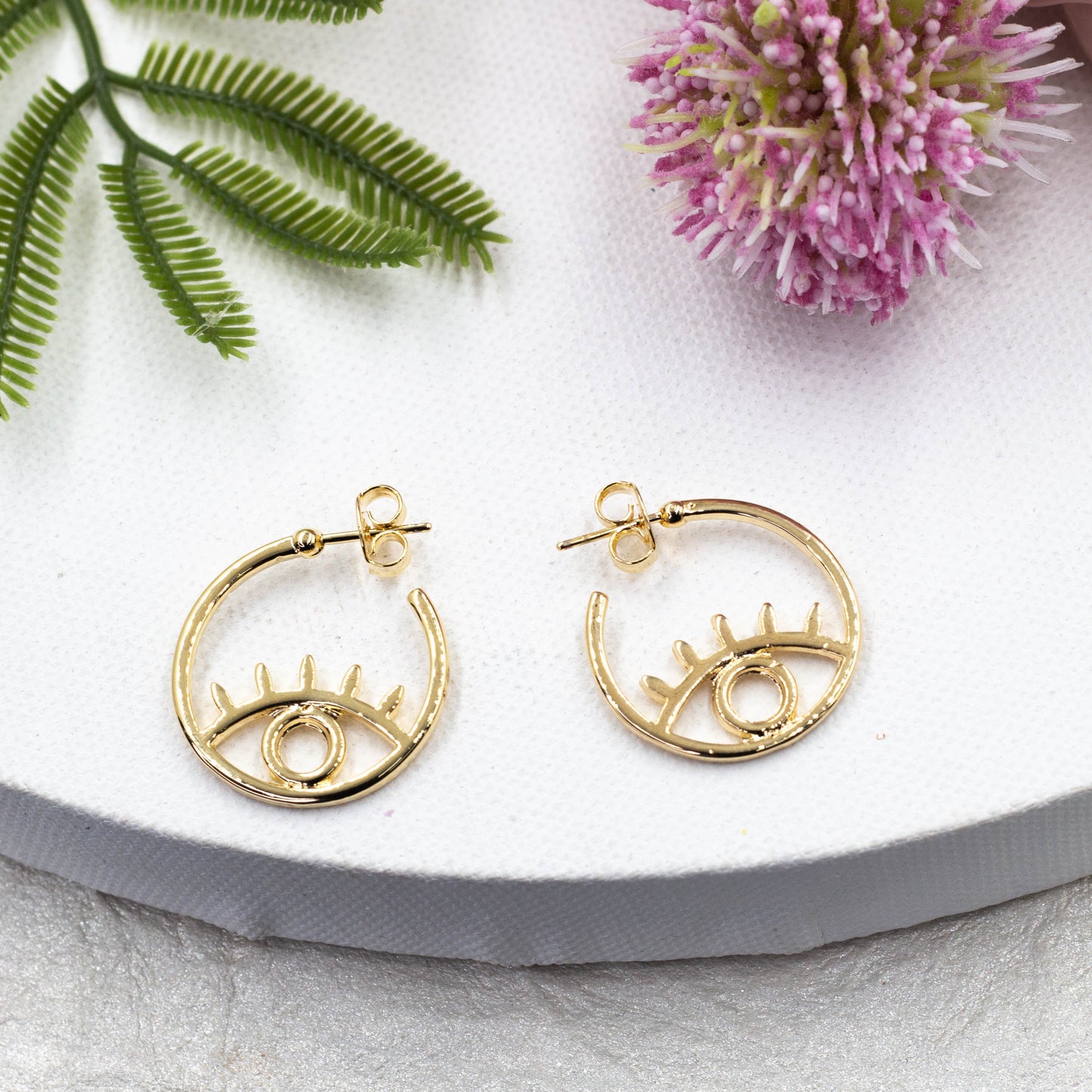 Greek Eye Hoop Earrings