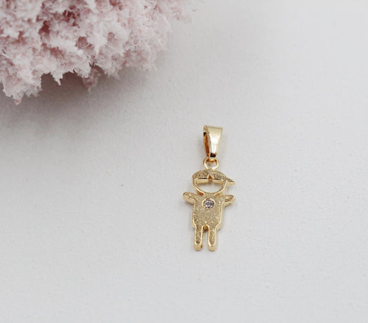 Little Boy with Cubic Zirconia Stone Pendant