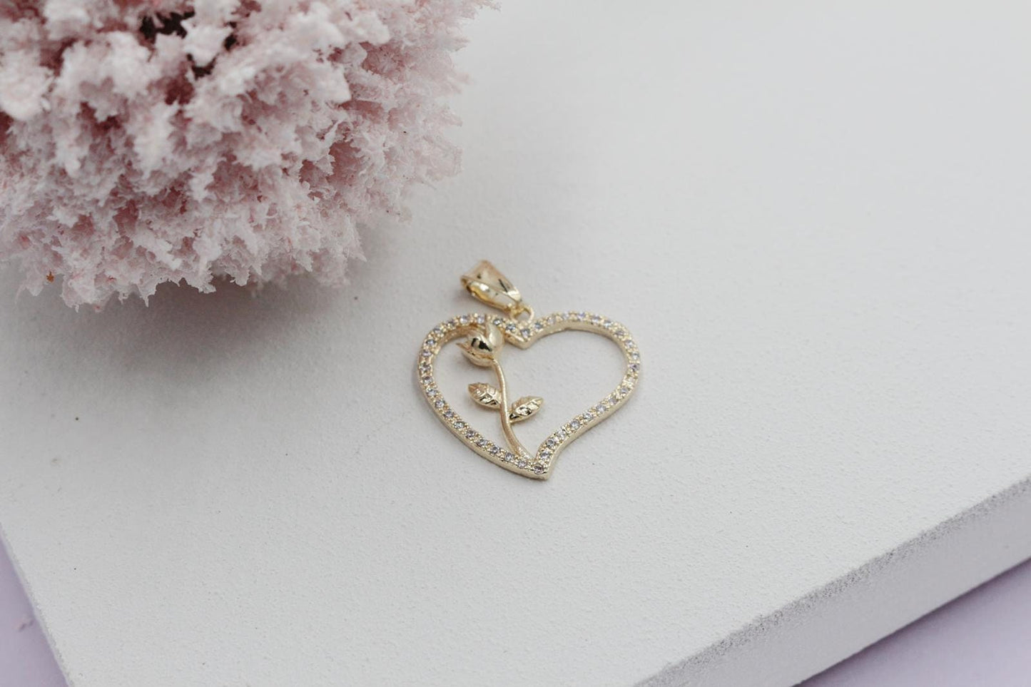 Heart and Rose Pendant