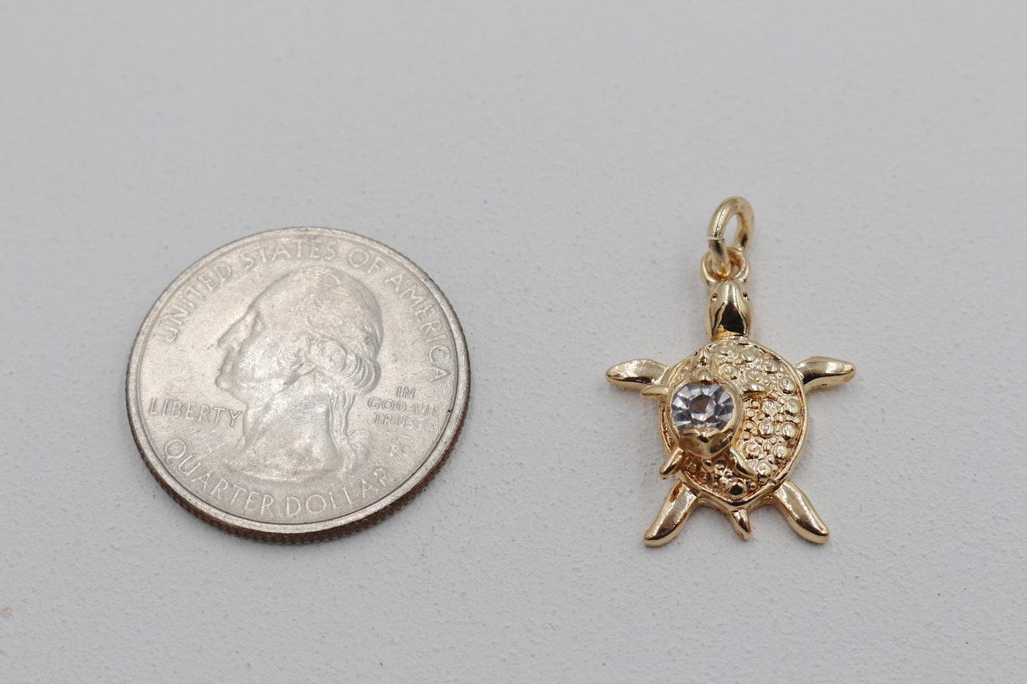 Turtle and Baby Turtle with Cubic Zirconia Stone