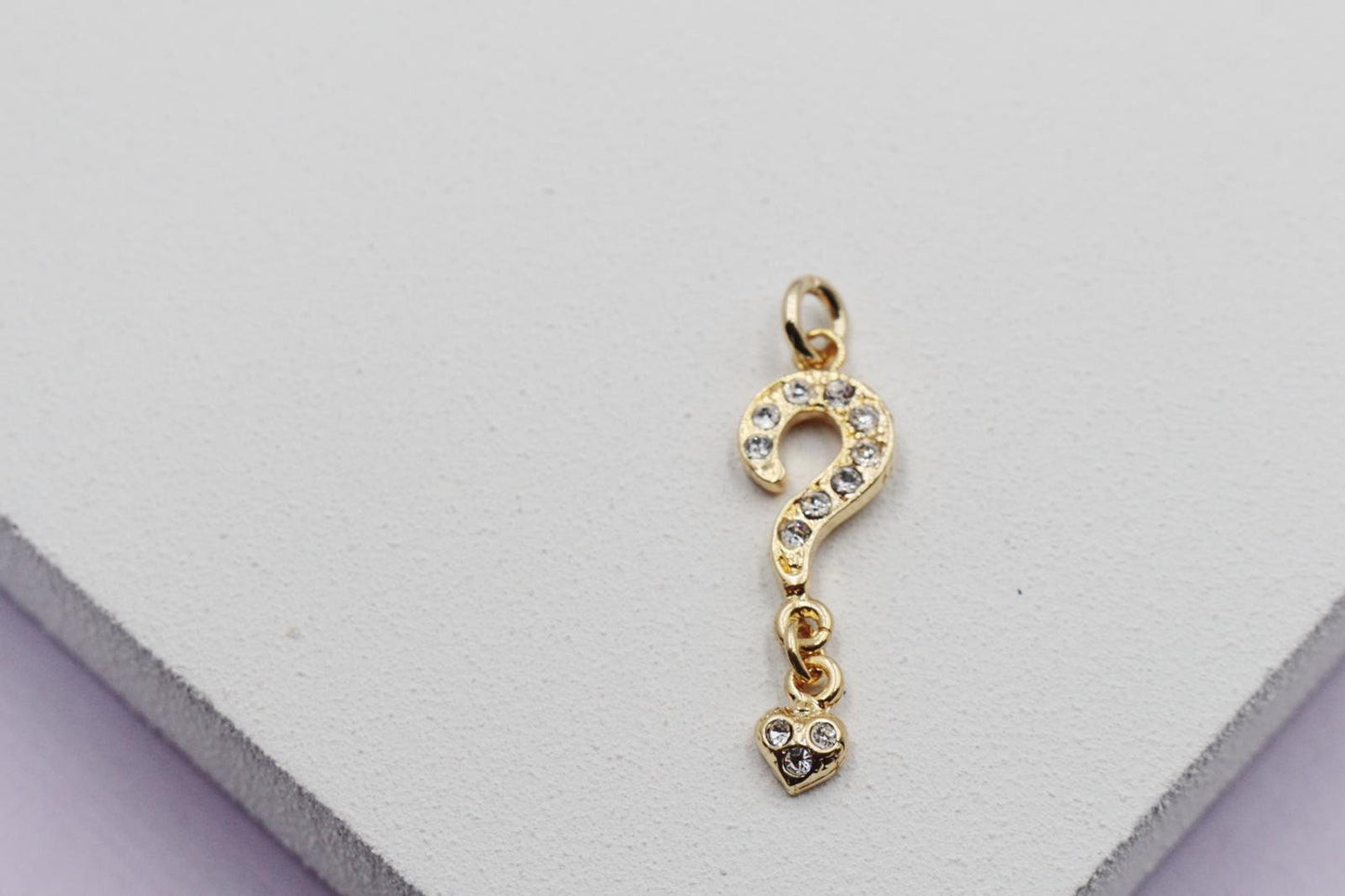 Question Mark Pave Round Cubic Zirconia Pendant