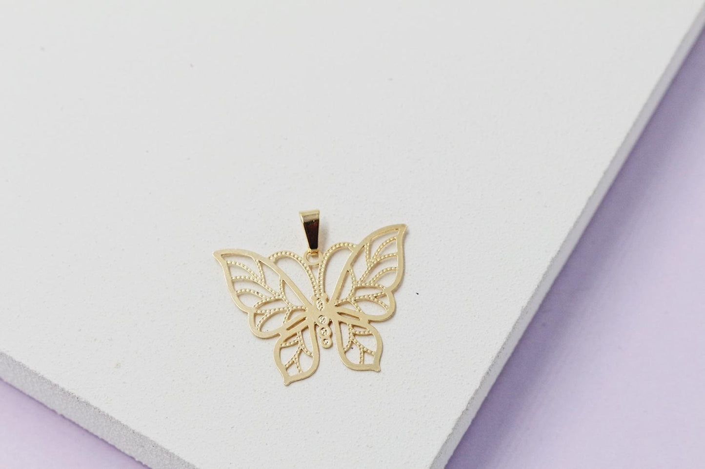 Thin Filigree Butterfly Pendant