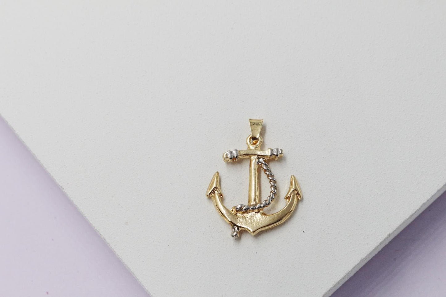 Anchor with Silver Rope Pendant