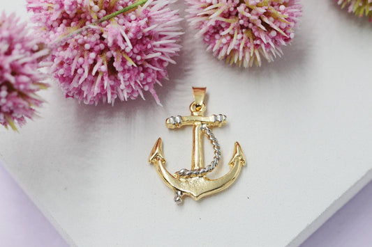 Anchor with Silver Rope Pendant