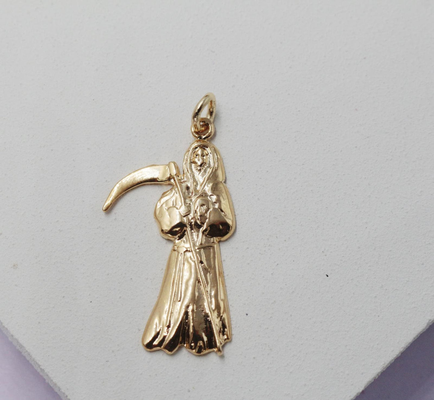 Grim Reaper with Gold or Silver Scythe Pendant