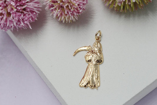 Grim Reaper with Gold or Silver Scythe Pendant