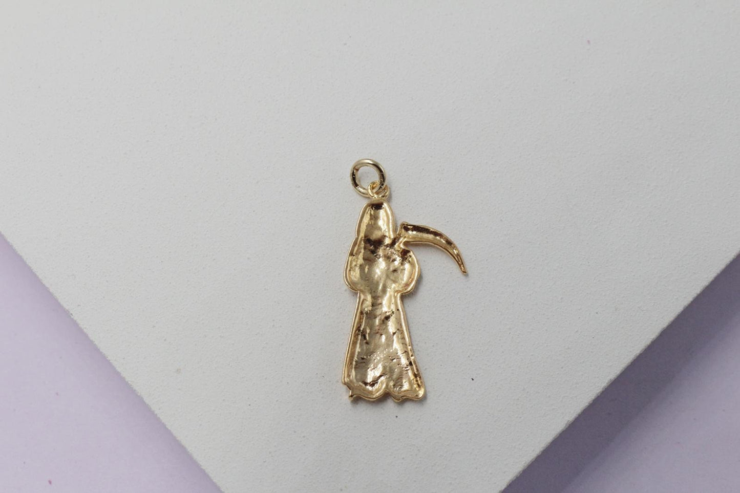 Grim Reaper with Gold or Silver Scythe Pendant