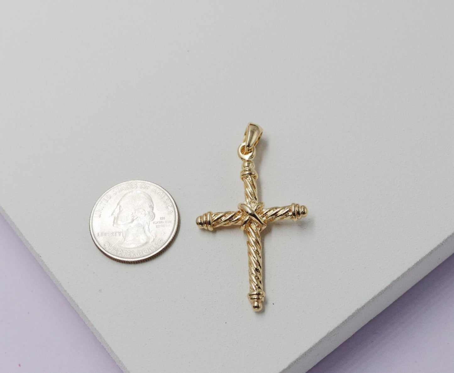 Cross with Twist Detail Pendant