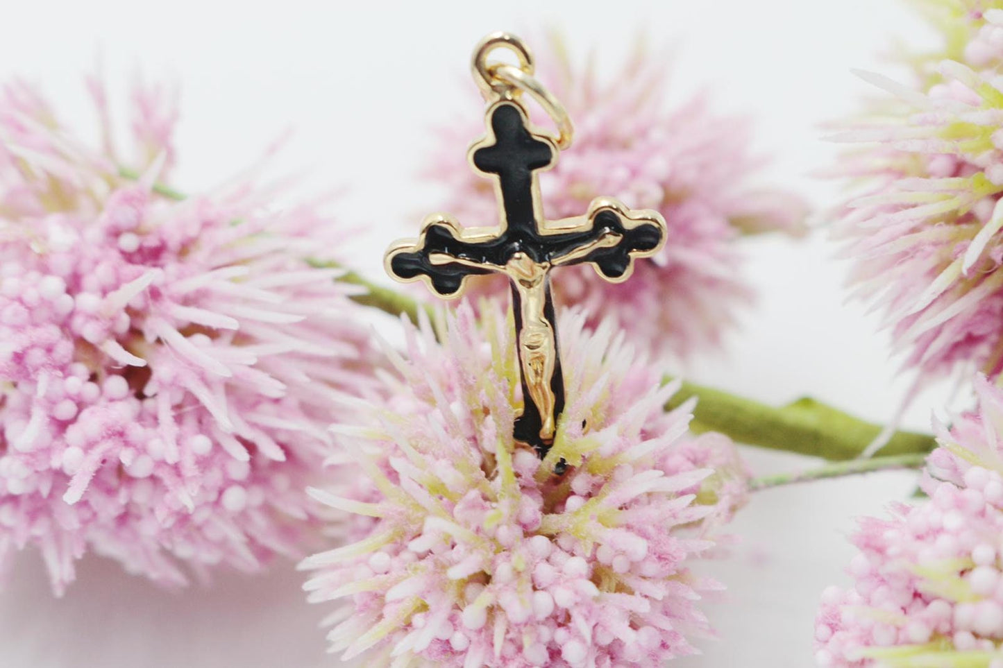 Black Crucifix Cross Pendant