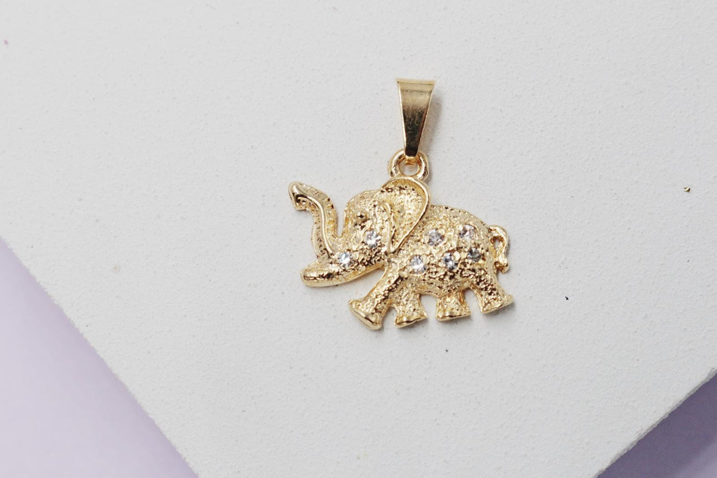 Elephant with Cubic Zirconia Stones Charm Pendant