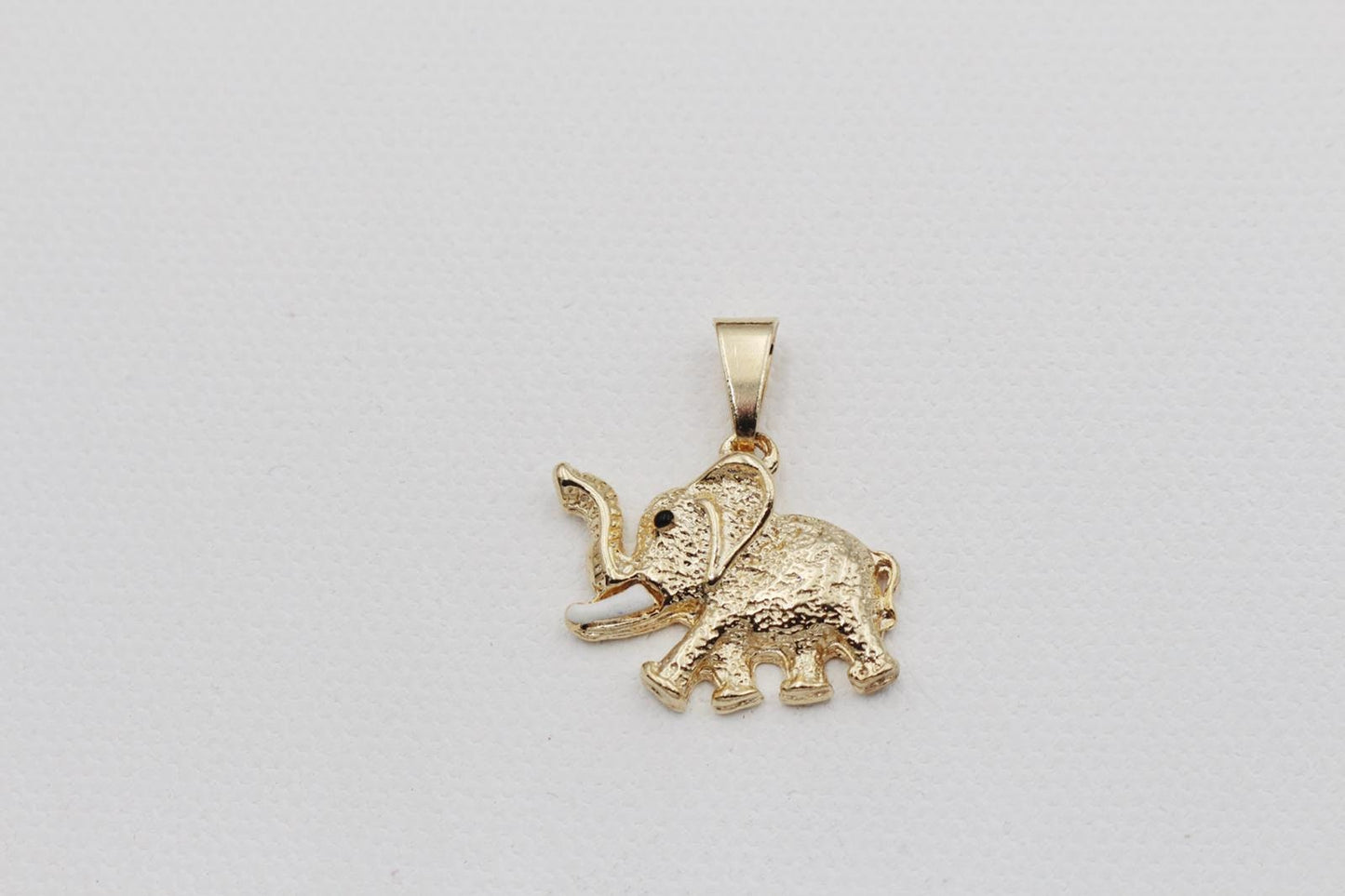 Elephant with Cute Black Eyes & Ivory Tusk Pendant