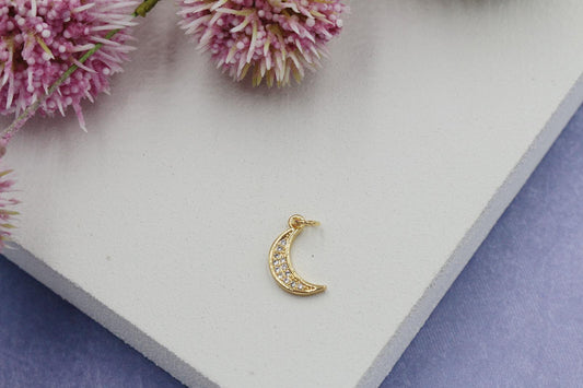 Cubic Zirconia Crescent Moon Pendant