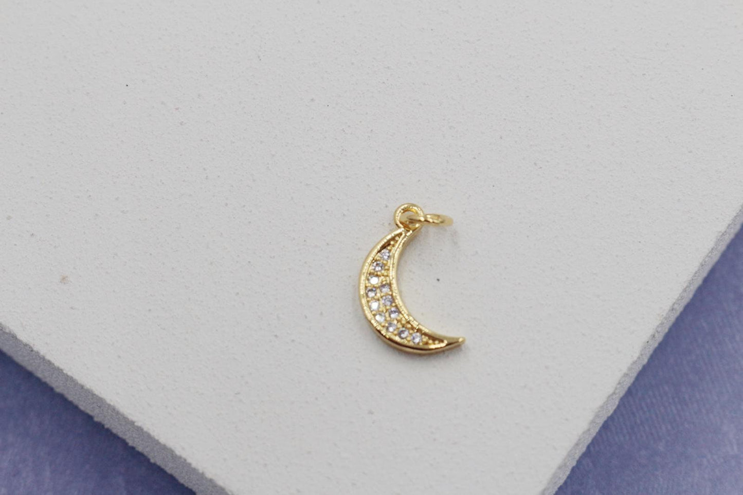 Cubic Zirconia Crescent Moon Pendant