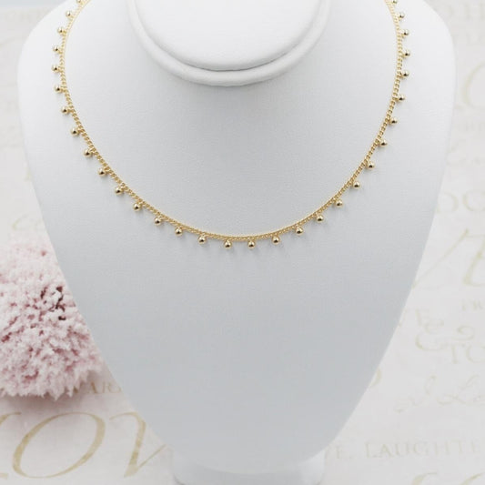 Beaded Dainty Cuban Link Chain Choker