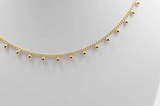 Beaded Dainty Cuban Link Chain Choker