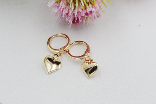 Golden Hearts Huggies Earrings