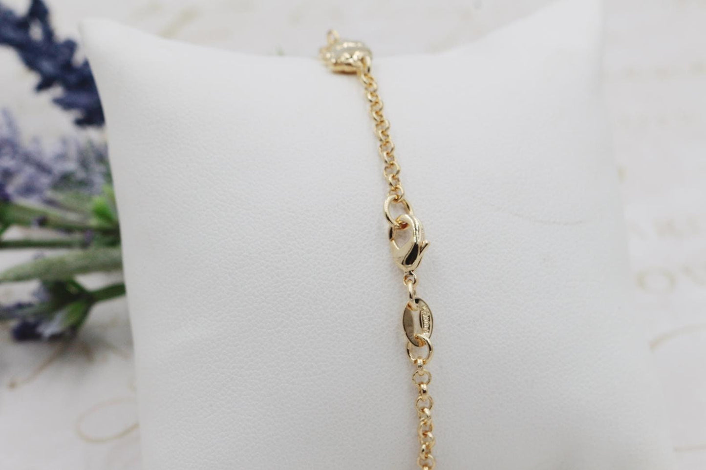 Tri Tone Elephants Rolo Chain Bracelet