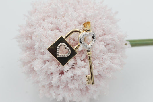 Heart Lock & Key Pendant