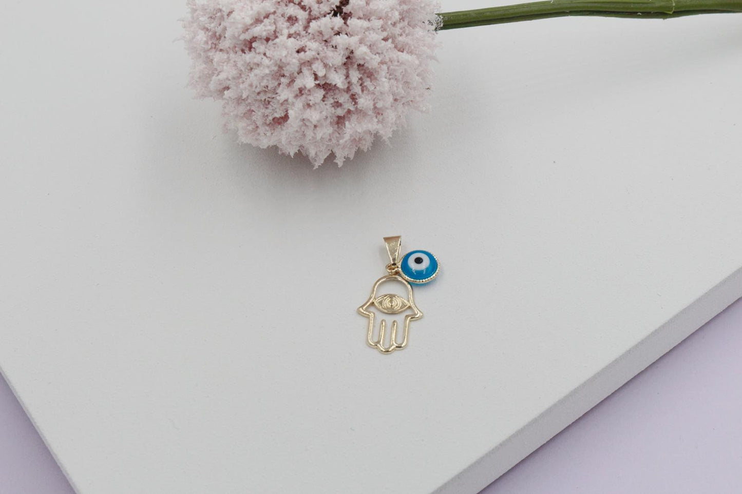 Hamsa Hand Of Fatima Evil Eye Pendant