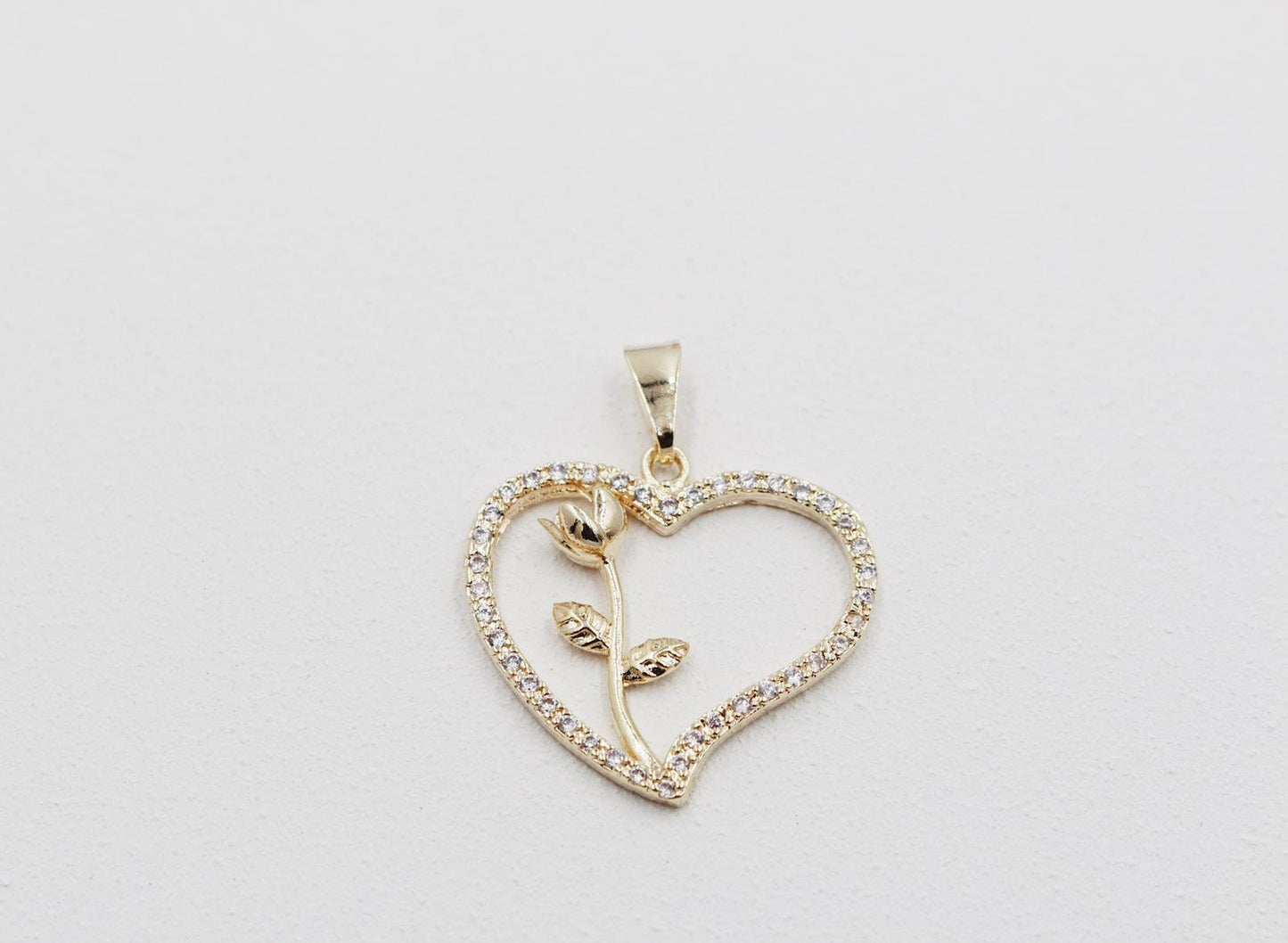 Heart and Rose Pendant