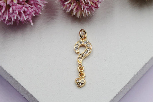 Question Mark Pave Round Cubic Zirconia Pendant