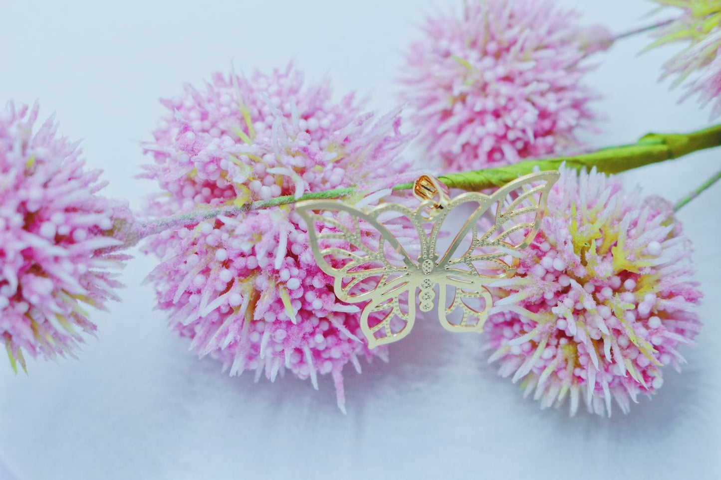 Thin Filigree Butterfly Pendant