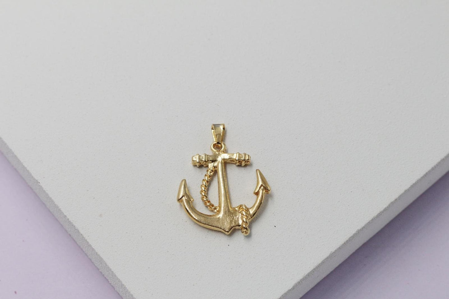 Anchor with Silver Rope Pendant