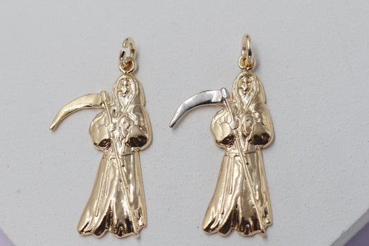 Grim Reaper with Gold or Silver Scythe Pendant