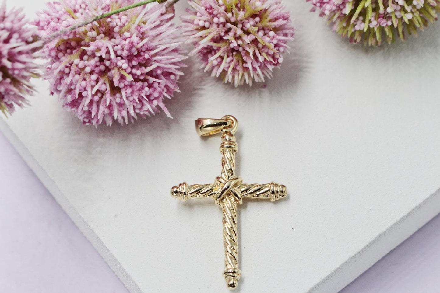 Cross with Twist Detail Pendant