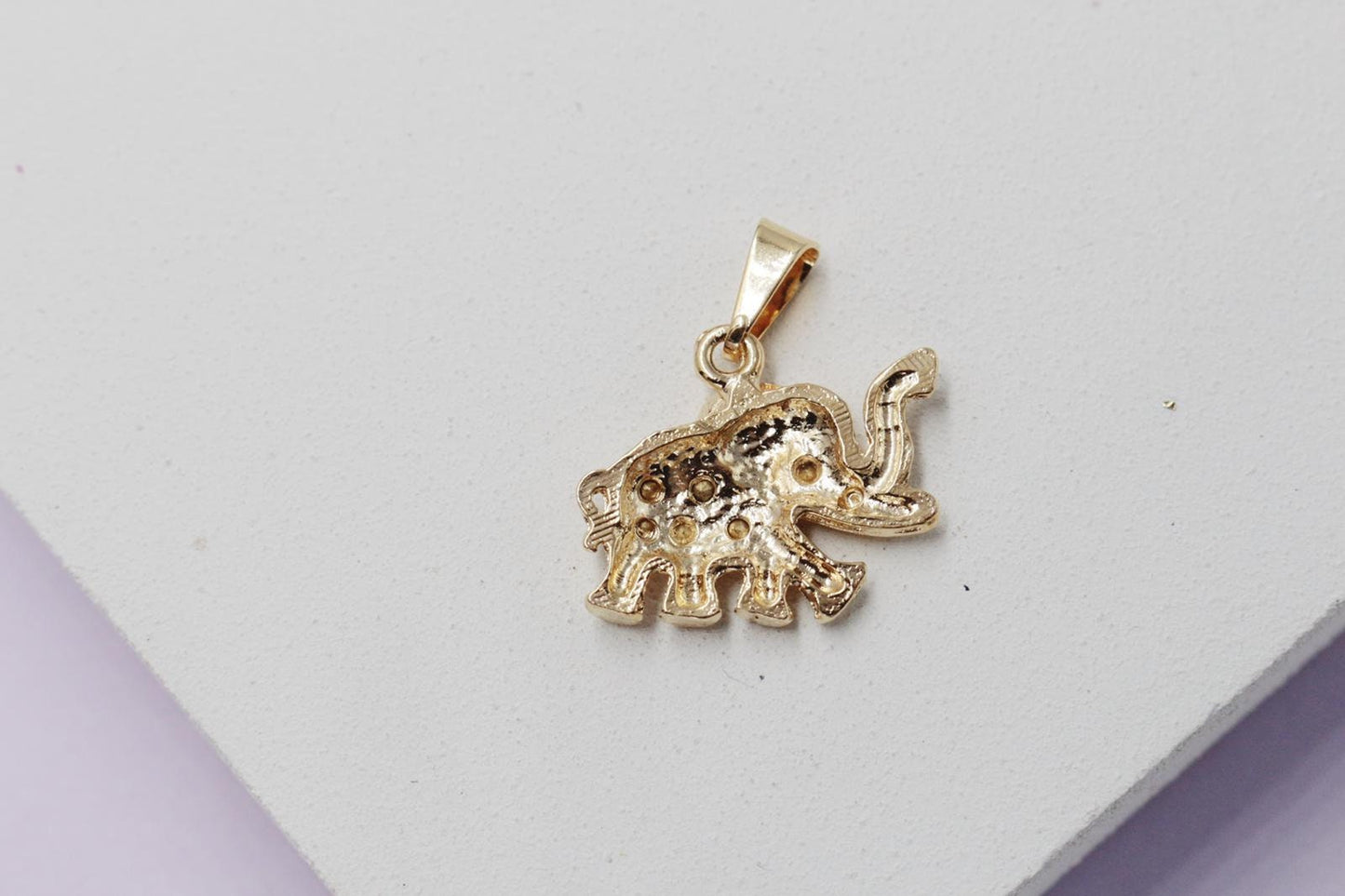 Elephant with Cubic Zirconia Stones Charm Pendant