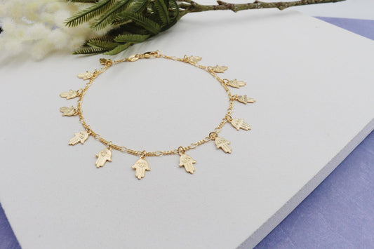 Hamsa Hand Charms Anklet