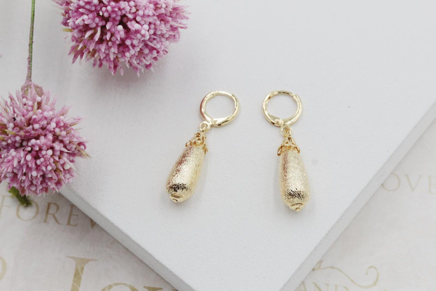 Eggplant Huggies Earrings