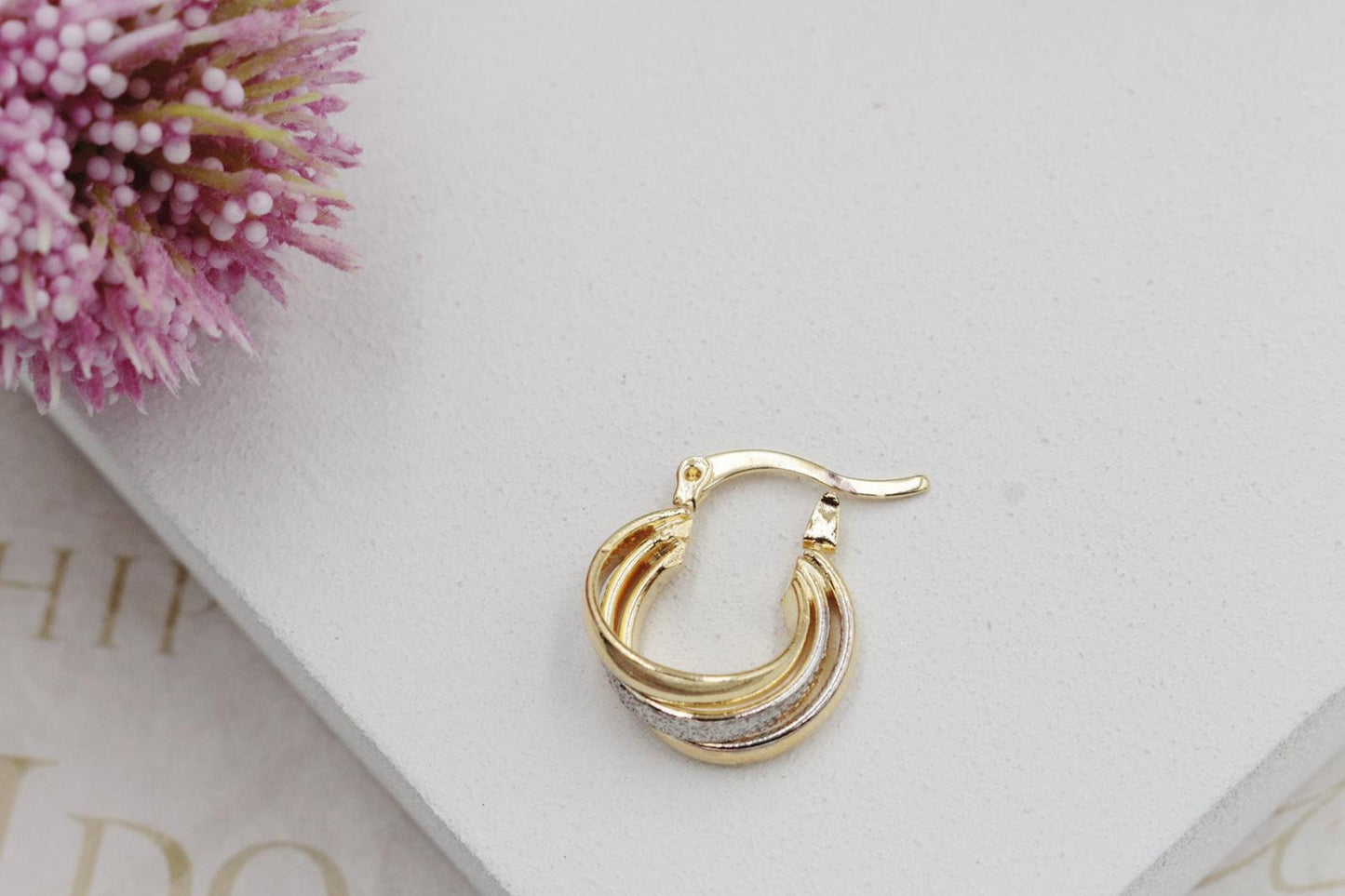 Trio Gold and Silver Hoops Earrings