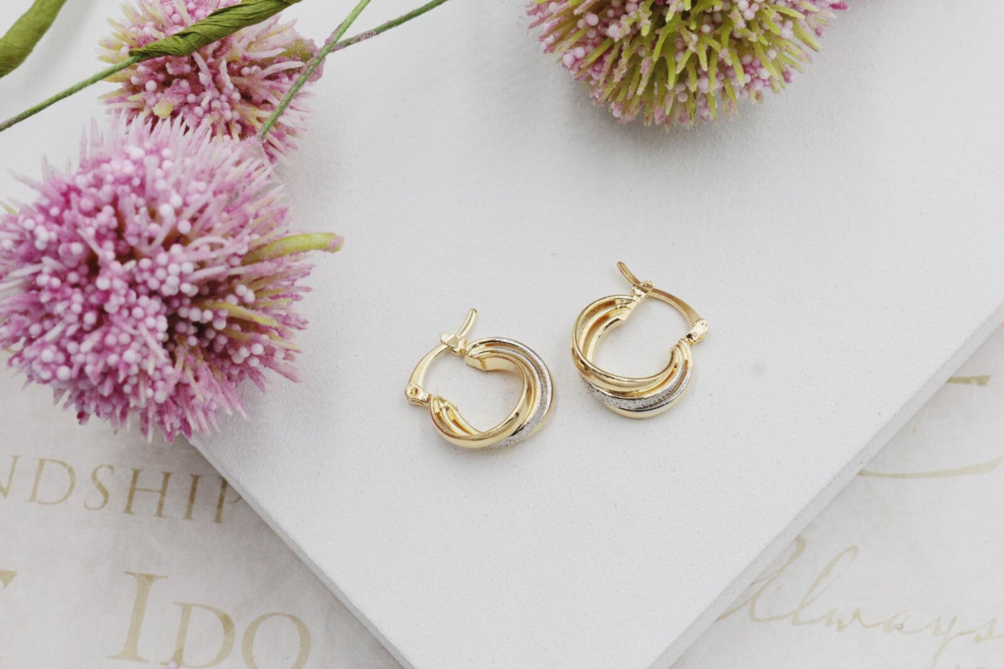 Trio Gold and Silver Hoops Earrings
