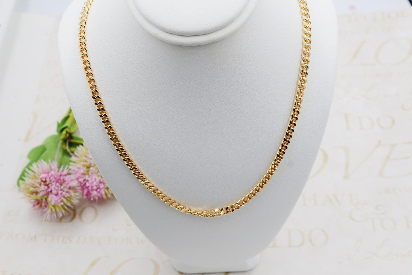 Square Cuban Link Chain 4mm