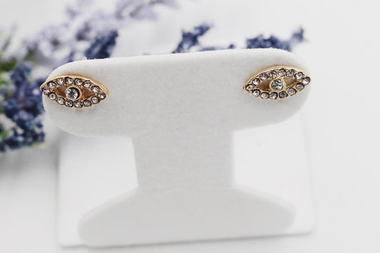 All Cubic Zirconia Dainty Eye Earrings