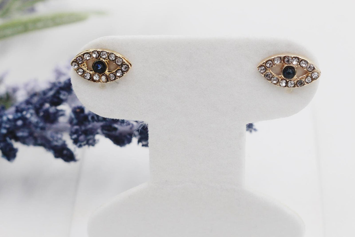 All Cubic Zirconia Dainty Eye Earrings