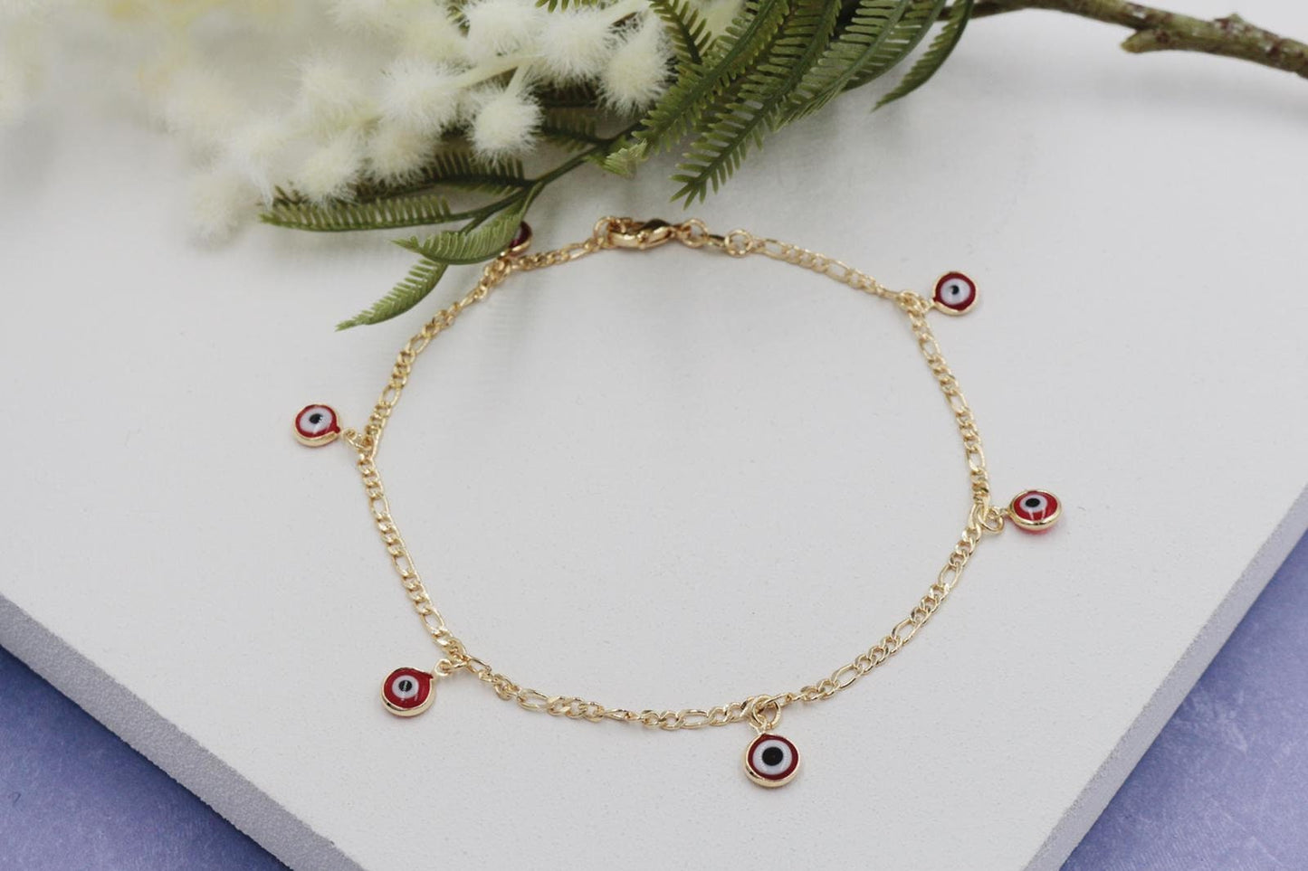 Red Evil Eye Charms Anklet