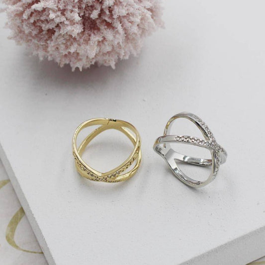 Cubic Zirconia Accents X Out Rings