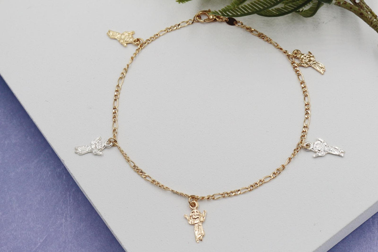 Three Divino Niño Charms Anklet