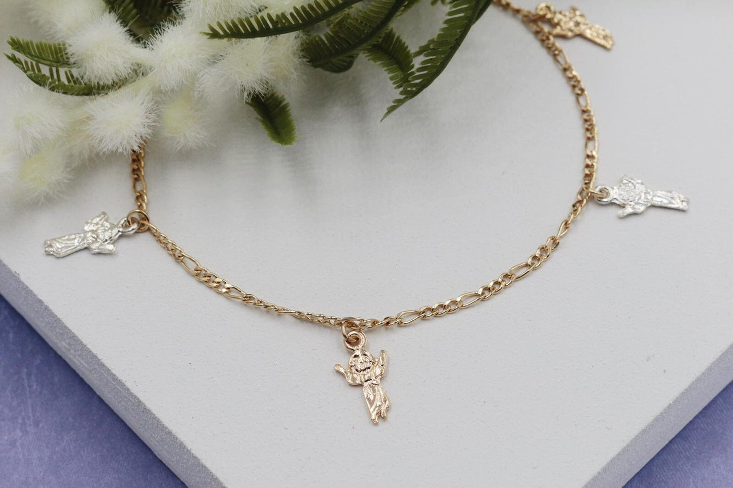 Three Divino Niño Charms Anklet