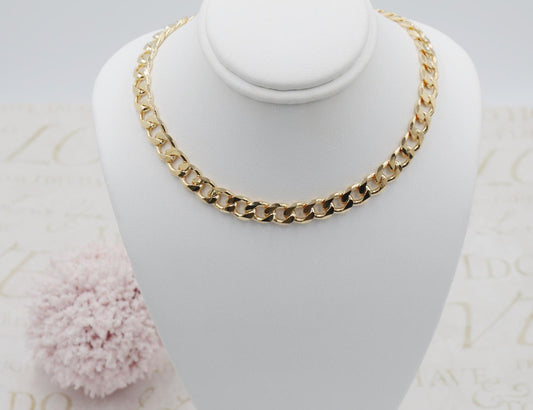 Flat Cuban Link Chain Choker 7mm