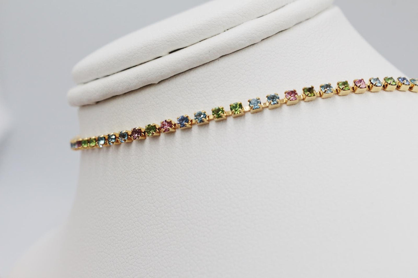 Multi Color Cubic Zirconia Tennis Chain Choker