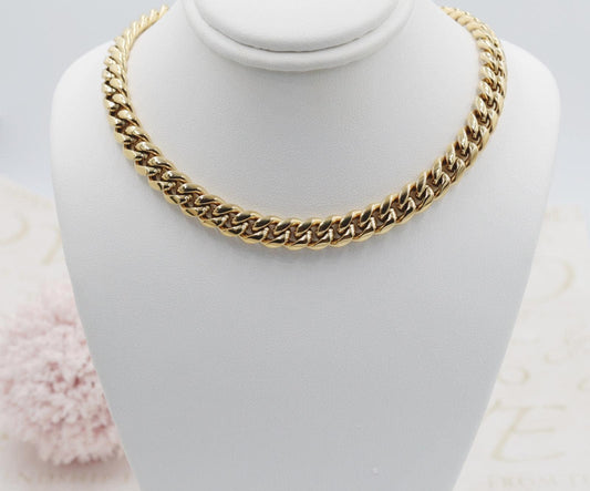 Cuban Link Chain with Open Box Clasp Choker & Necklace 6mm, 8mm, 10mm, 14mm