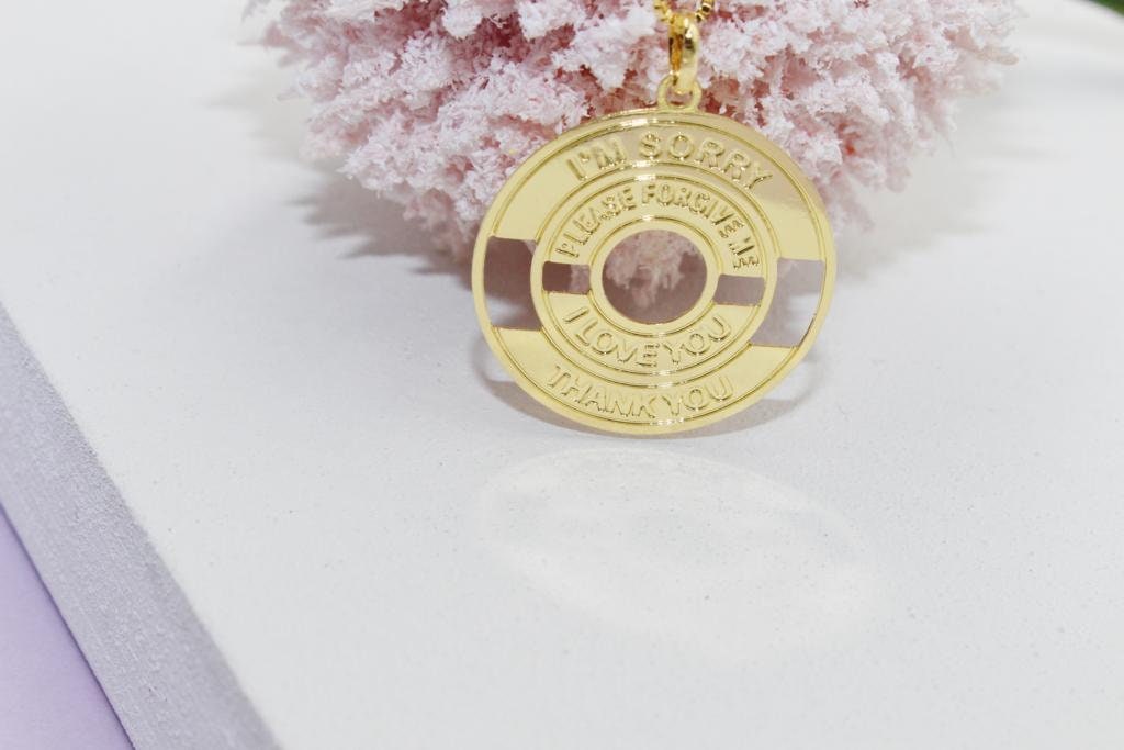 I'm So Sorry Medallion Pendant Necklace