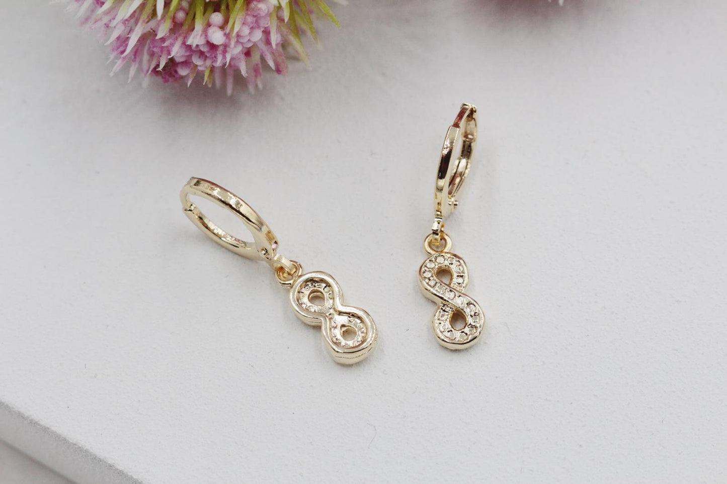 Infinity Symbol Huggies Earrings