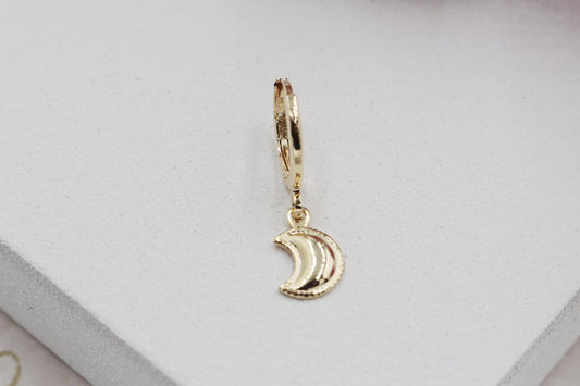 Moon Crescent Huggies Earrings