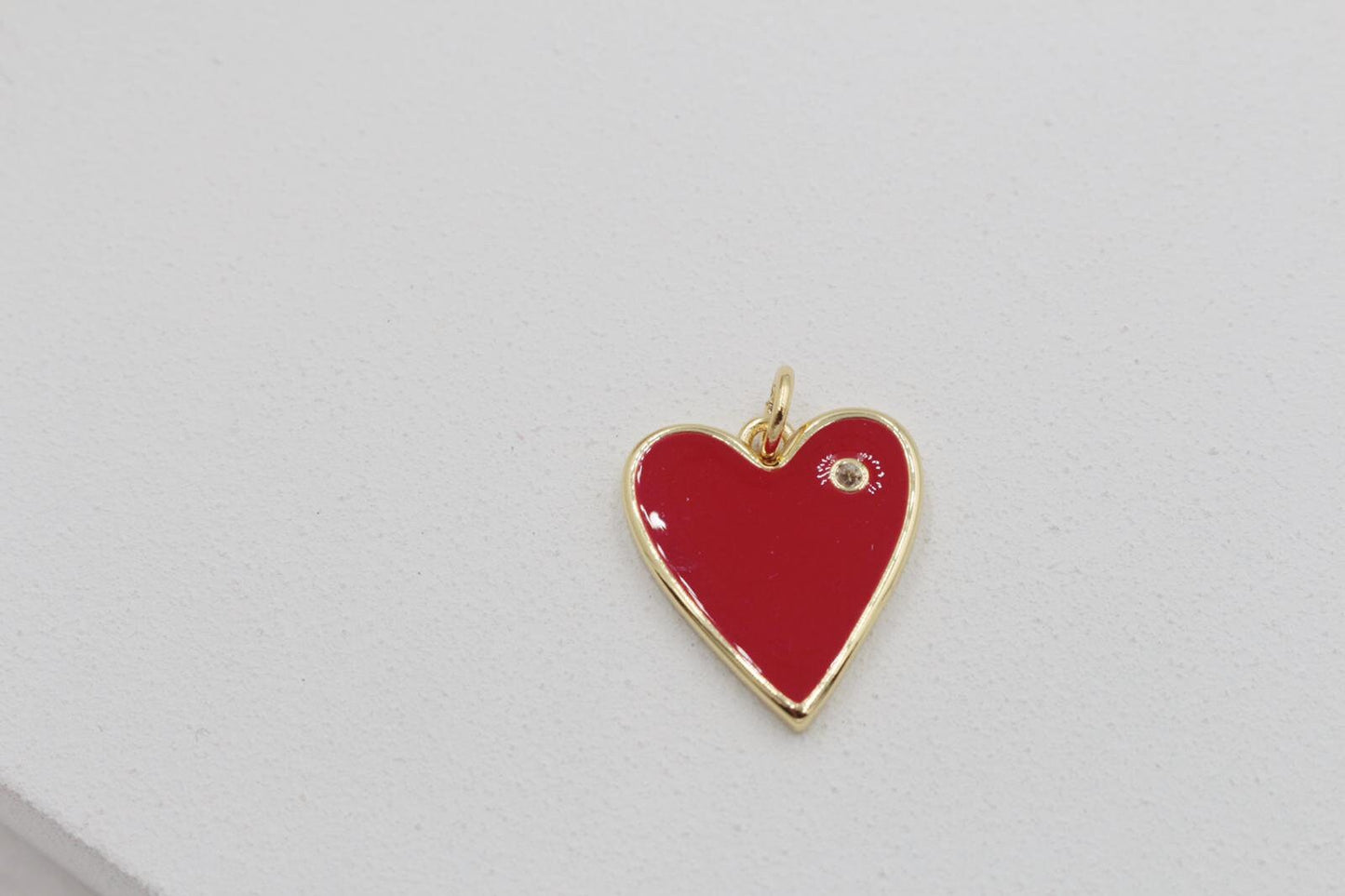 Red or White Heart with Cubic Zirconia Accent Pendant